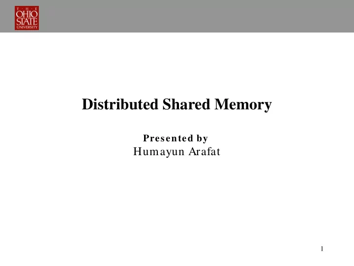 distributed shared memory