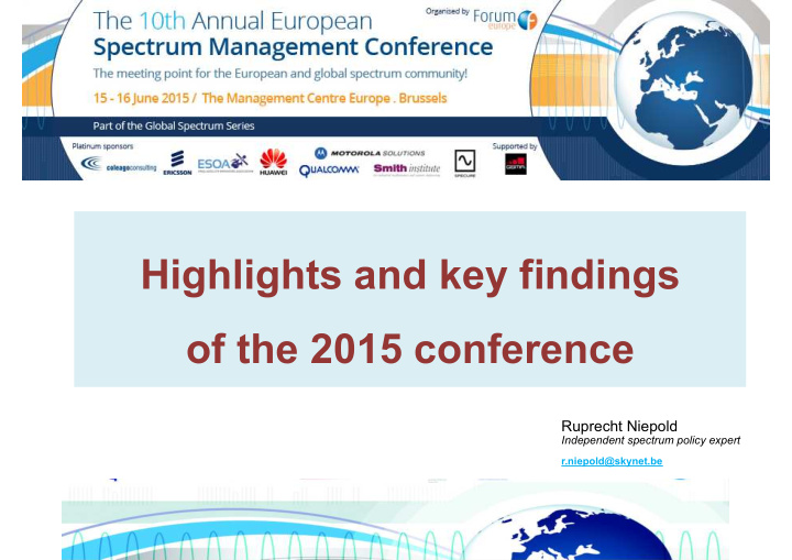 highlights and key findings of the 2015 conference