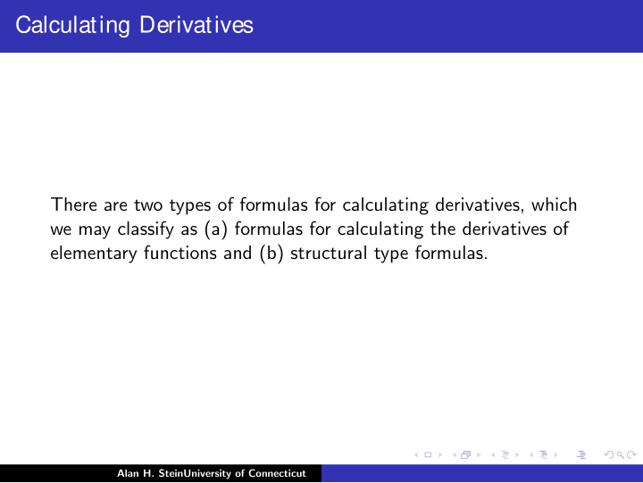 calculating derivatives