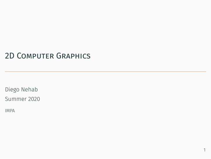 2d computer graphics