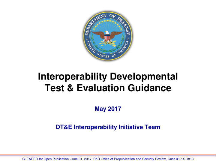 interoperability developmental test evaluation guidance