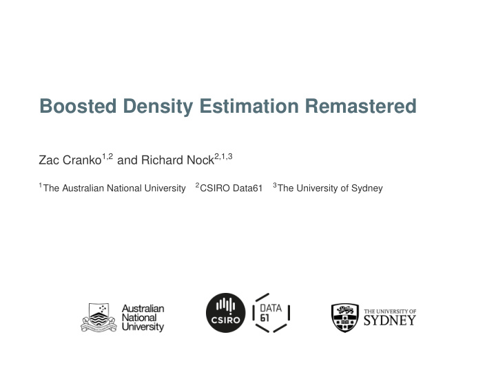 boosted density estimation remastered