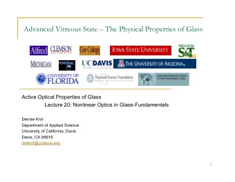 Advanced Vitreous State  The Physical Properties of Glass  Active Optical Properties of Glass