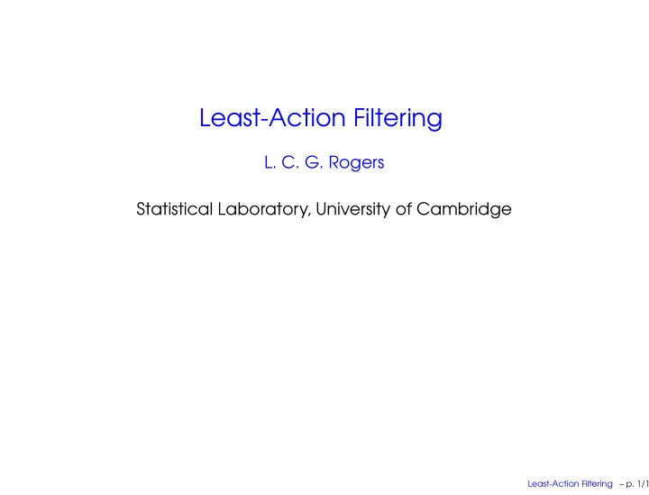 least action filtering