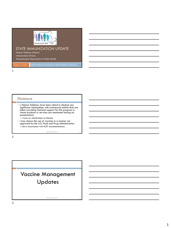 vaccine management updates