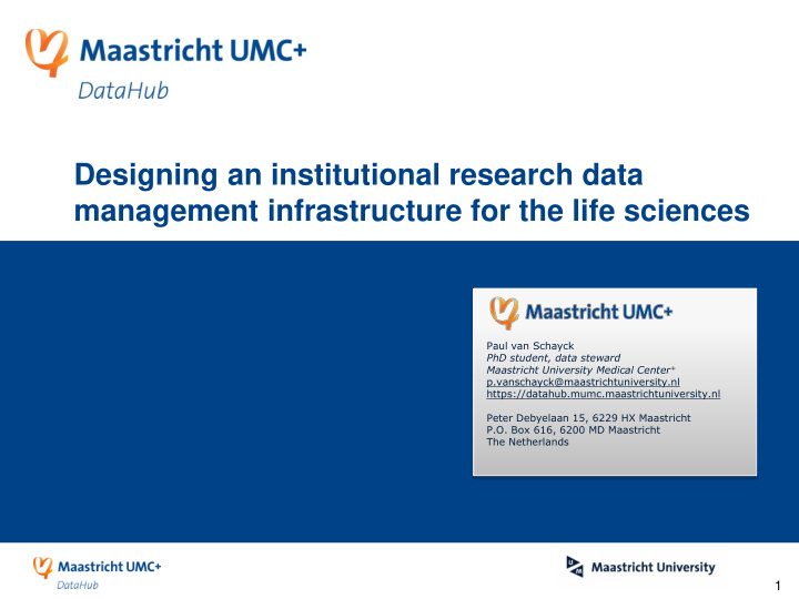 designing an institutional research data management
