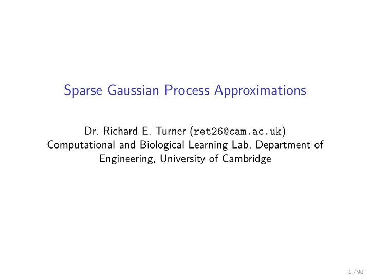 sparse gaussian process approximations