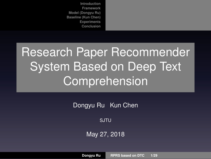 research paper recommender system based on deep text