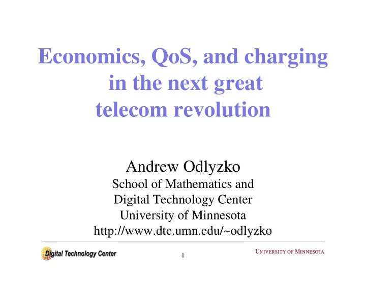 e economics qos and charging i q s d h i in the next