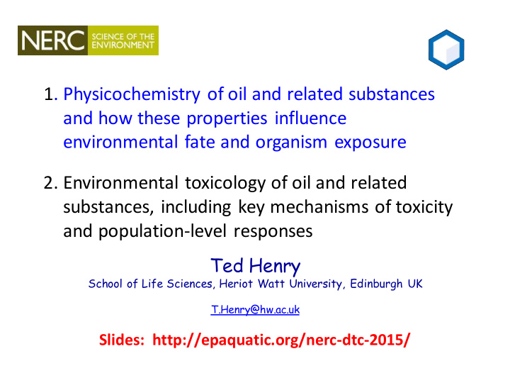 1 physicochemistry of oil and related substances