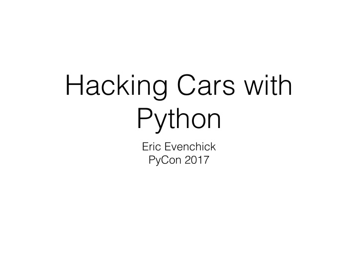 hacking cars with python