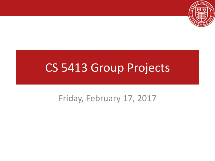 cs 5413 group projects