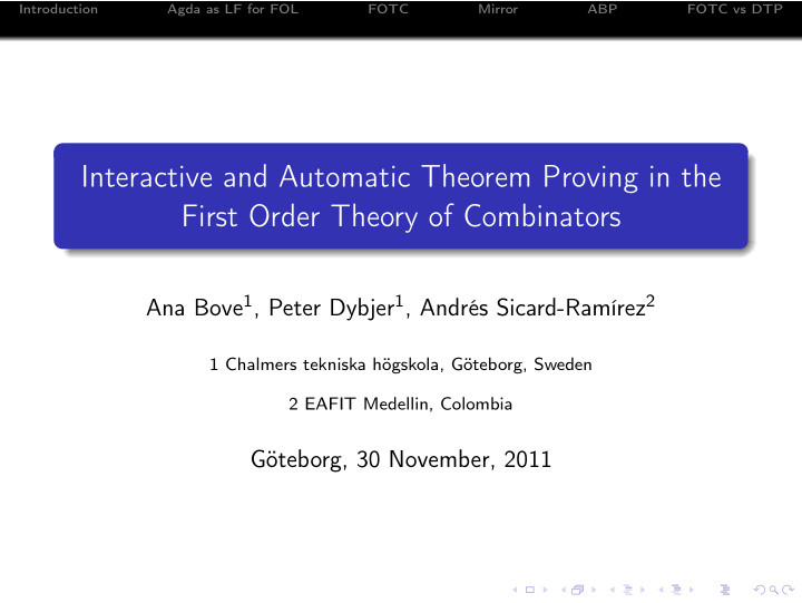 interactive and automatic theorem proving in the first