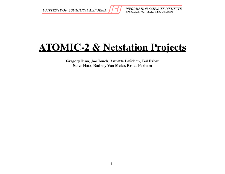 atomic 2 netstation projects