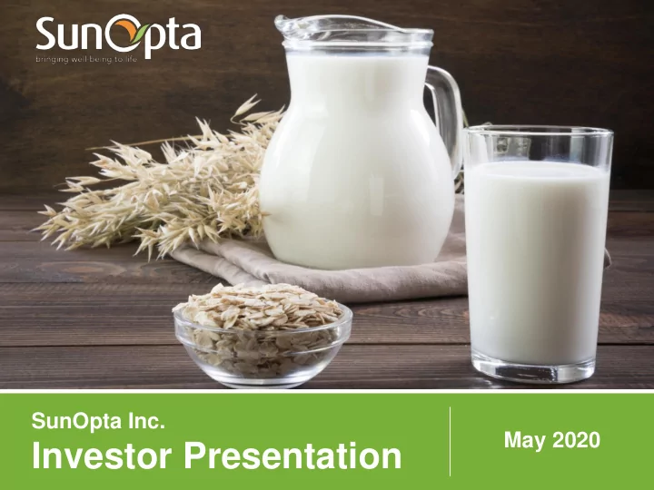 investor presentation forward looking statements