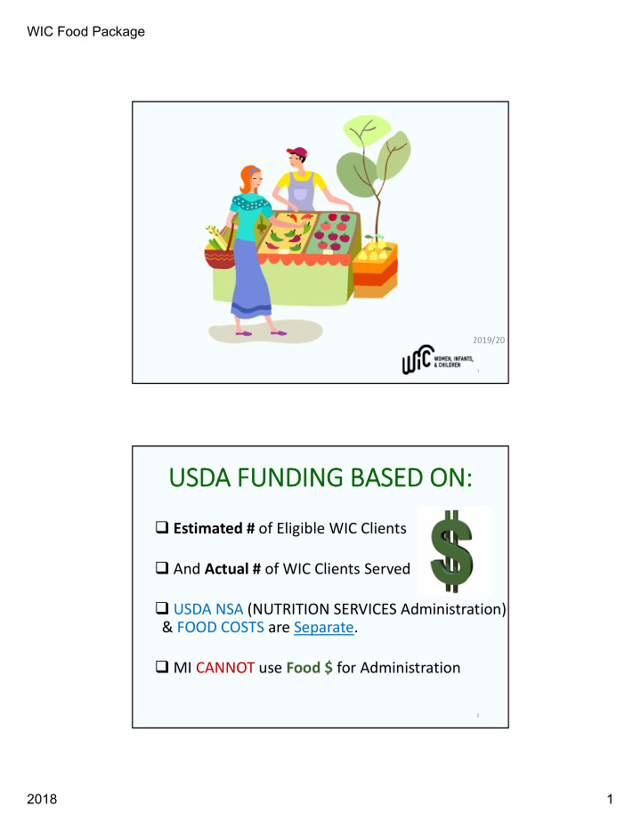 usda funding based on