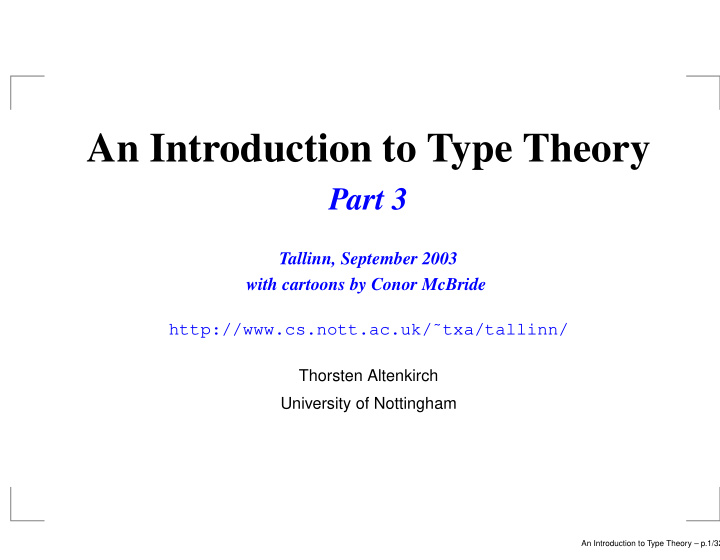 an introduction to type theory