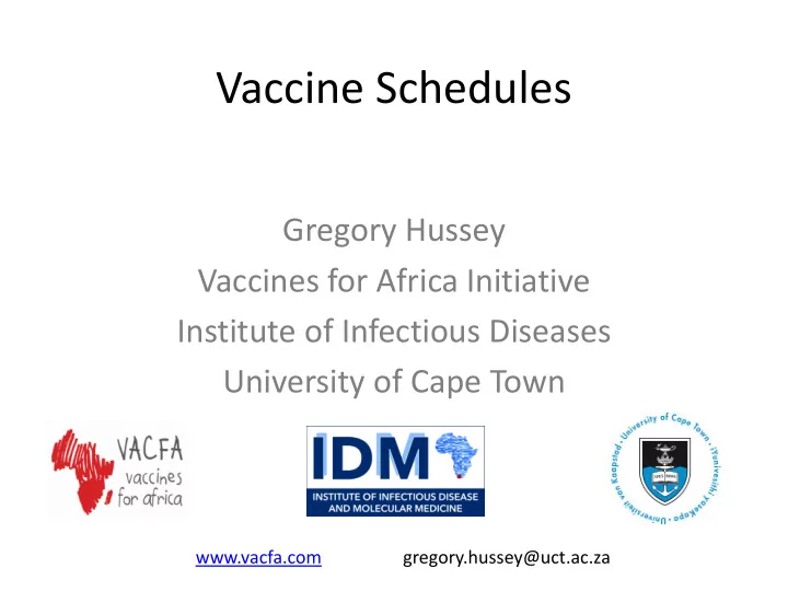 vaccine schedules