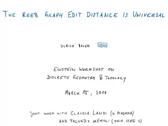 EDIT  FLUFD  BAUER  ULRICH  DISTANCE  UNIVERSAL  WORKSHOP  EINSTEIN  ON &amp; TOPOLOGY  DISCRETE