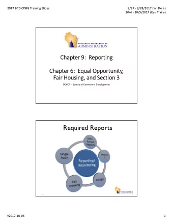 Required Reports  145 v2017  10  06  1 2017 BCD CDBG Training Slides 9/27  9/28/2017 (WI