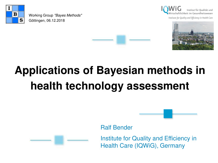 applications of bayesian methods in health technology