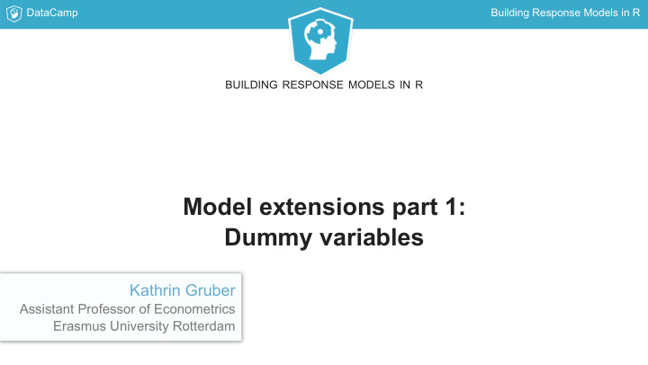 model extensions part 1 dummy variables