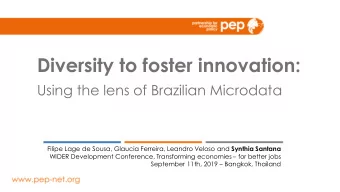 Diversity to foster innovation:  Using the lens of Brazilian Microdata Filipe Lage de Sousa,