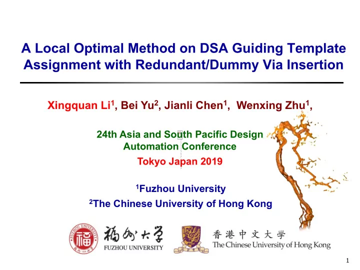 a local optimal method on dsa guiding template assignment