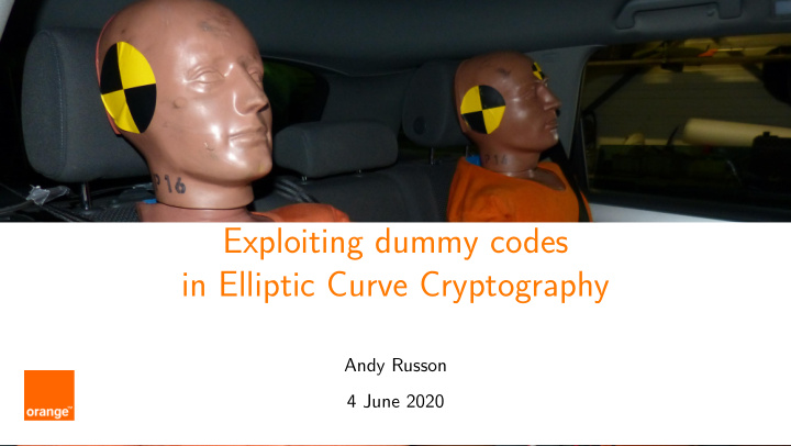 exploiting dummy codes in elliptic curve cryptography