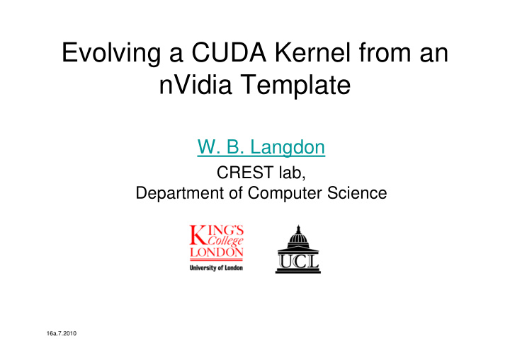 evolving a cuda kernel from an nvidia template