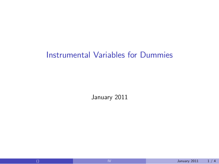 instrumental variables for dummies