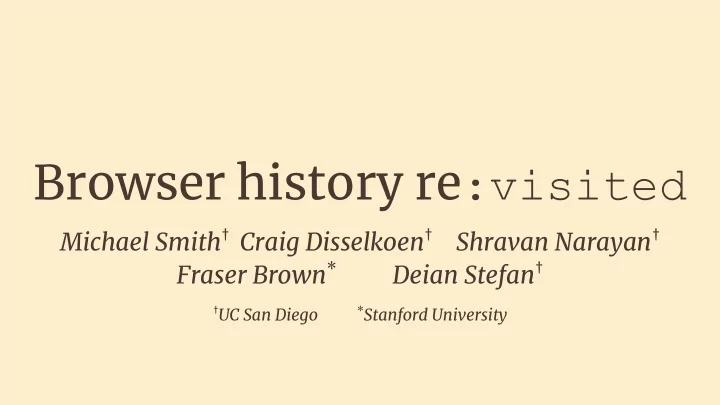 browser history re visited