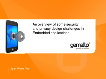 Jean-Pierre Tual  Agenda  Introduction to Security  Technologiess  Examples from the Mobile