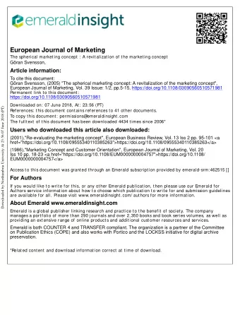 European Journal of Marketing  The spherical marketing concept : A revitalization of the marketing