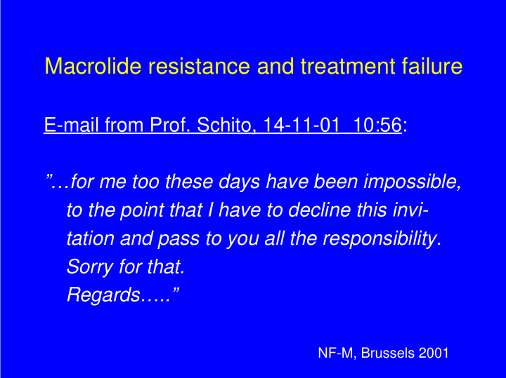 macrolide resistance and treatment failure