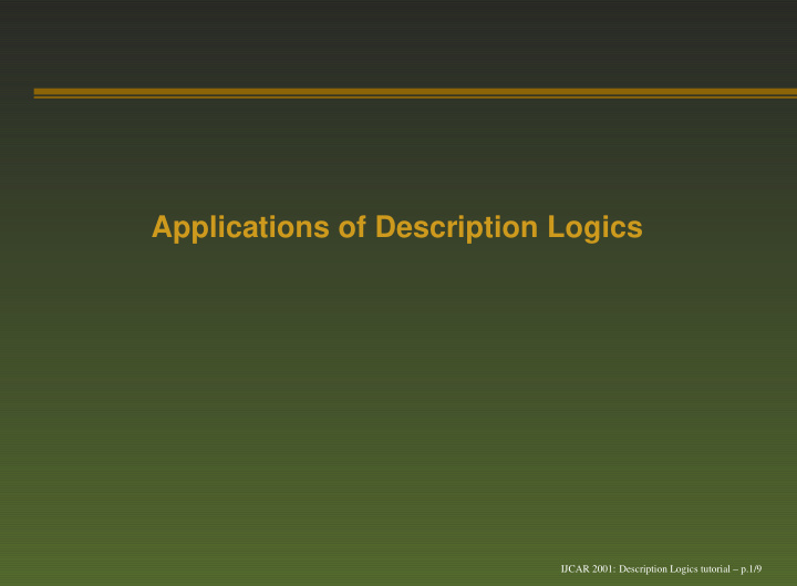 applications of description logics