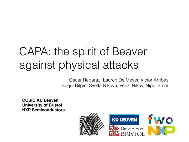 capa the spirit of beaver against physical attacks