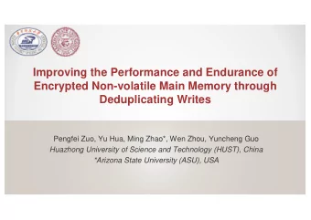 Improving the Performance and Endurance of  Encrypted Non-volatile Main Memory through