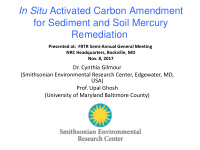 in situ activated carbon amendment for sediment and soil