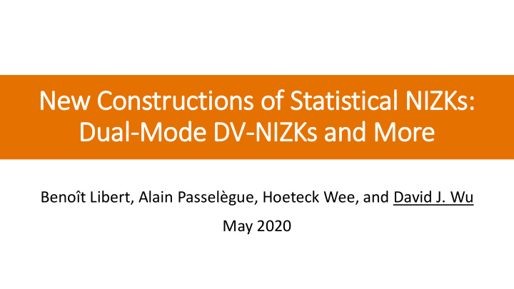 new constructions of statistical nizks