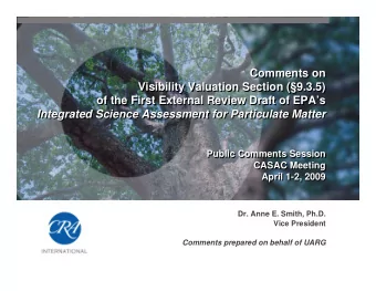 Comments on  Comments on  Visibility Valuation Section (9.3.5)  Visibility Valuation Section