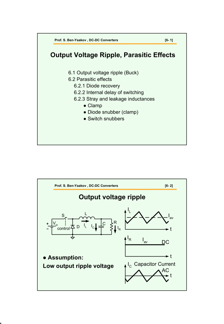 output voltage ripple parasitic effects