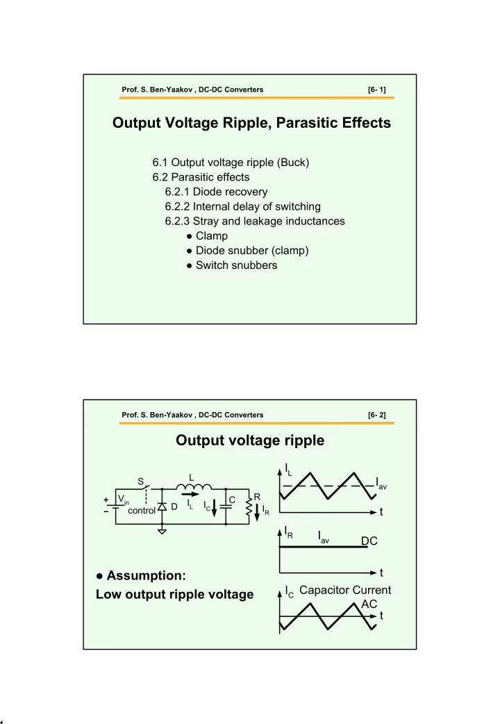 output voltage ripple parasitic effects