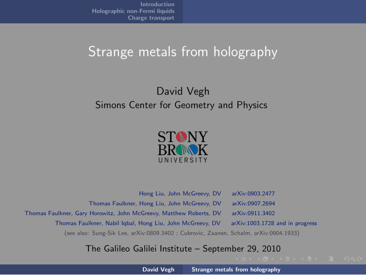 strange metals from holography