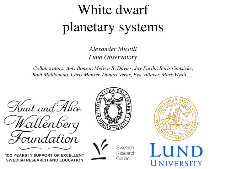 white dwarf planetary systems