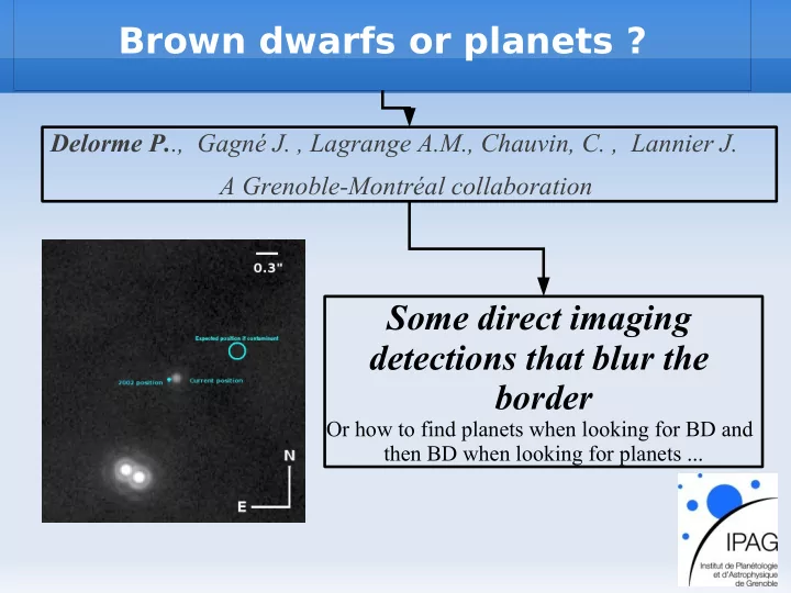 brown dwarfs or planets
