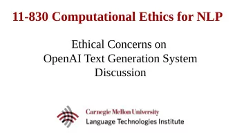 11-830 Computational Ethics for NLP  Ethical Concerns on  OpenAI Text Generation System  Discussion
