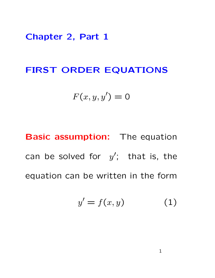 chapter 2 part 1 first order equations f x y y 0 the