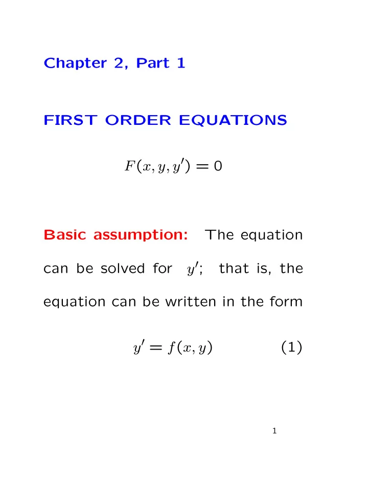 chapter 2 part 1 first order equations f x y y 0 the