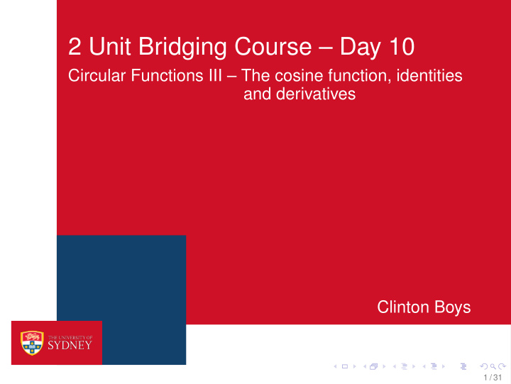2 unit bridging course day 10